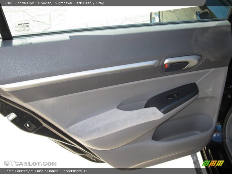 Nighthawk Black Pearl / Gray 2008 Honda Civic EX Sedan