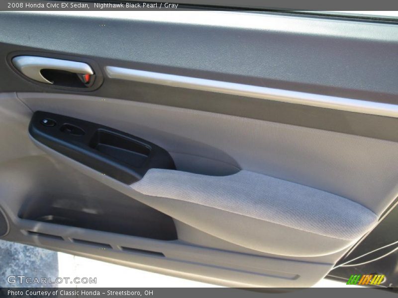 Nighthawk Black Pearl / Gray 2008 Honda Civic EX Sedan