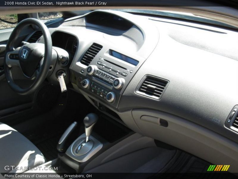 Nighthawk Black Pearl / Gray 2008 Honda Civic EX Sedan