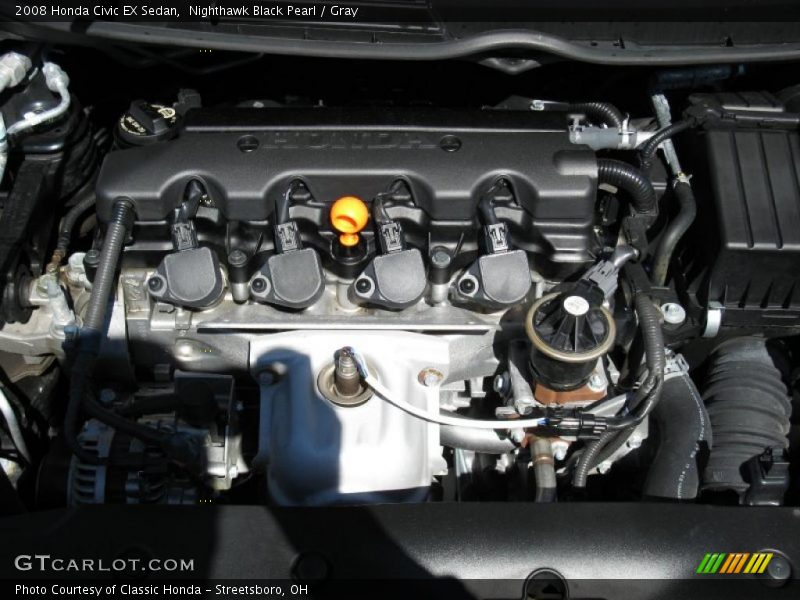 Nighthawk Black Pearl / Gray 2008 Honda Civic EX Sedan