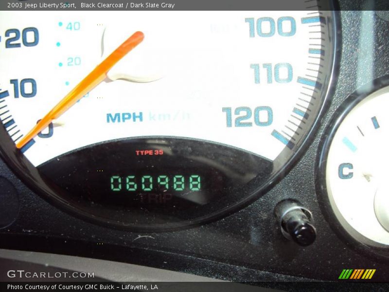 Black Clearcoat / Dark Slate Gray 2003 Jeep Liberty Sport