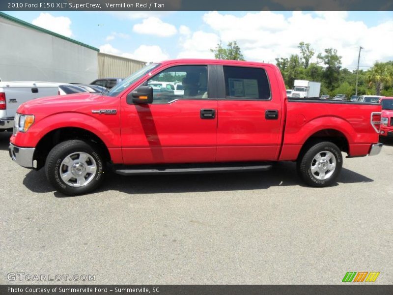 Vermillion Red / Tan 2010 Ford F150 XLT SuperCrew