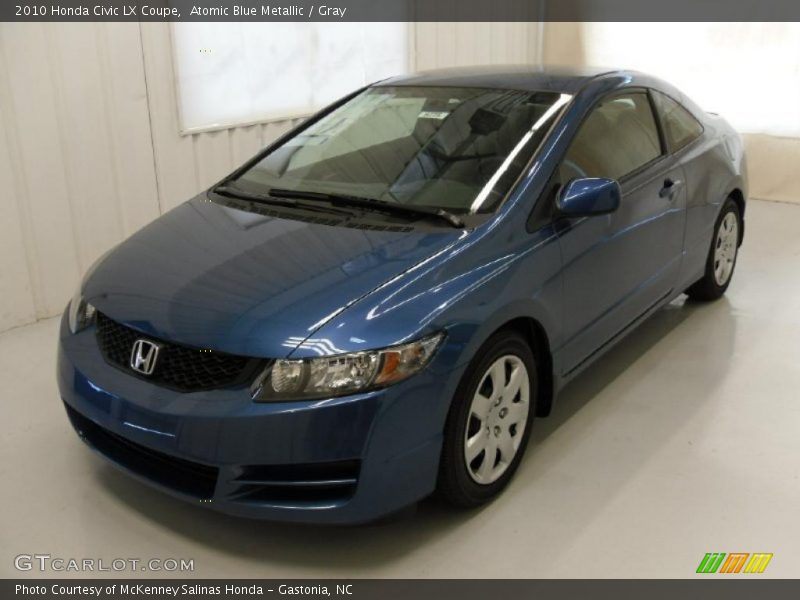 Atomic Blue Metallic / Gray 2010 Honda Civic LX Coupe