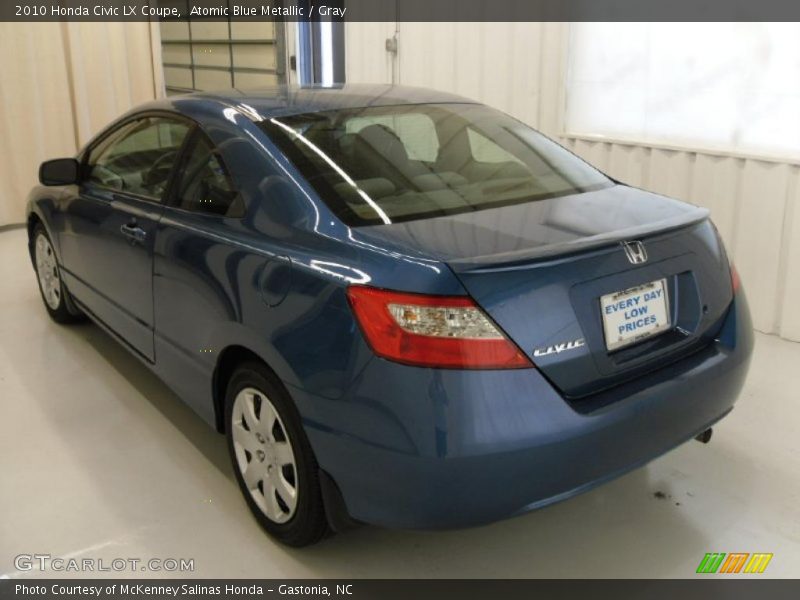 Atomic Blue Metallic / Gray 2010 Honda Civic LX Coupe