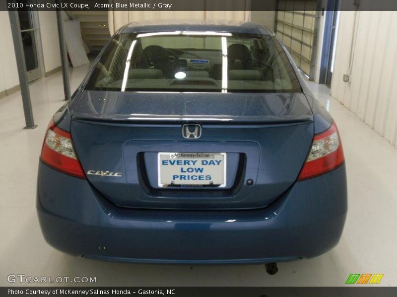 Atomic Blue Metallic / Gray 2010 Honda Civic LX Coupe
