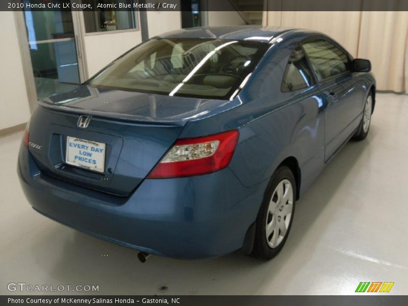 Atomic Blue Metallic / Gray 2010 Honda Civic LX Coupe