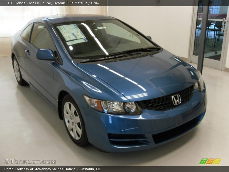 Atomic Blue Metallic / Gray 2010 Honda Civic LX Coupe