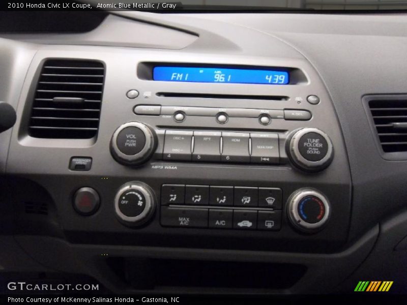 Atomic Blue Metallic / Gray 2010 Honda Civic LX Coupe