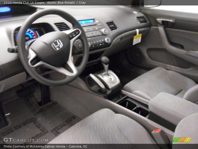 Atomic Blue Metallic / Gray 2010 Honda Civic LX Coupe