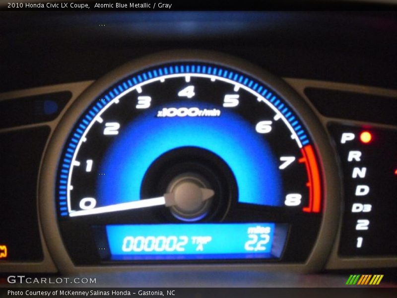 Atomic Blue Metallic / Gray 2010 Honda Civic LX Coupe