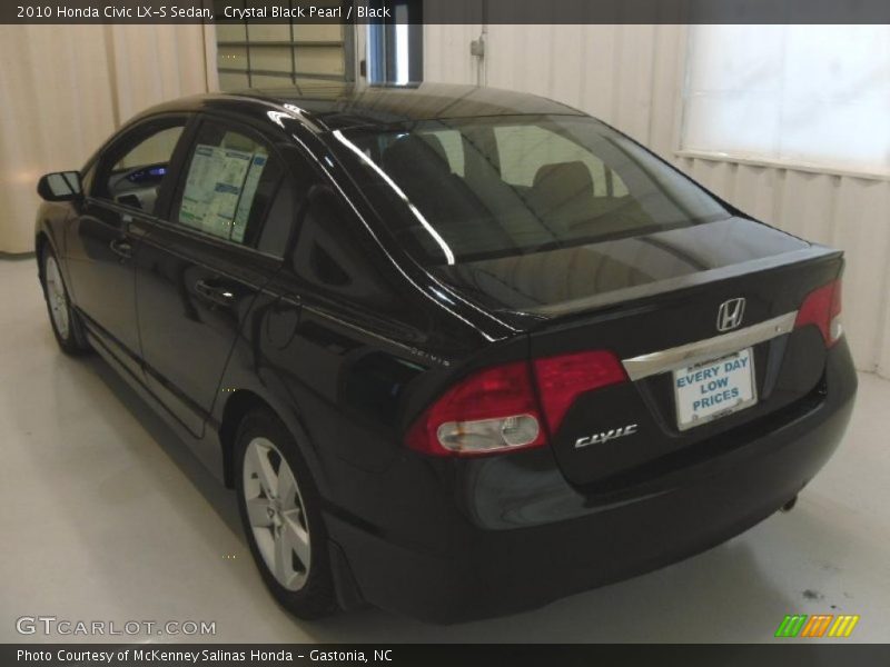 Crystal Black Pearl / Black 2010 Honda Civic LX-S Sedan