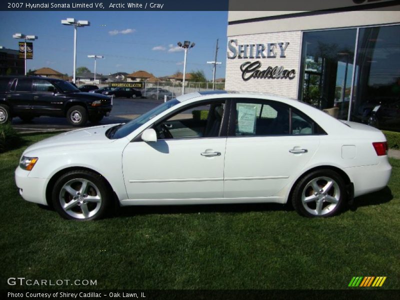 Arctic White / Gray 2007 Hyundai Sonata Limited V6