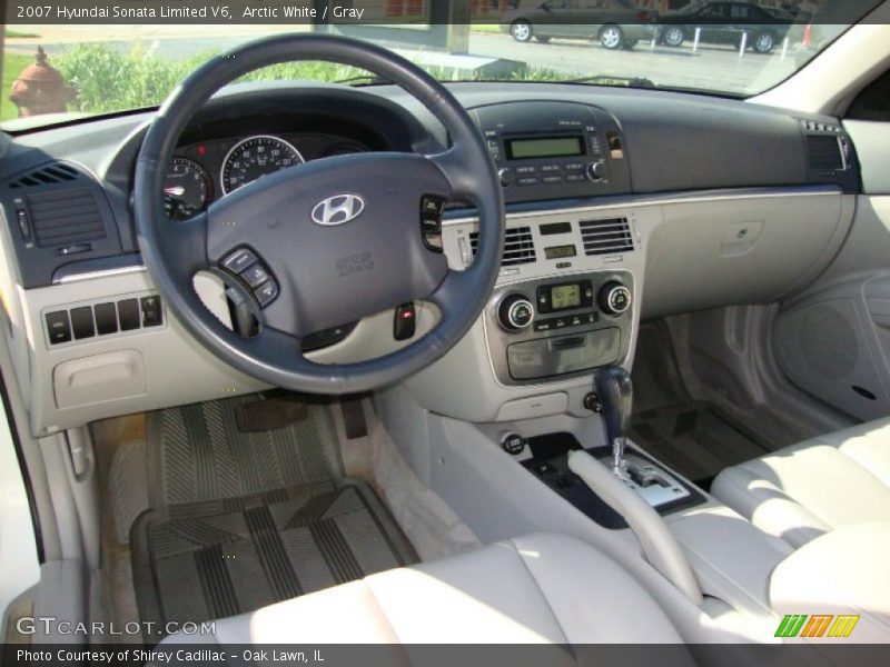Arctic White / Gray 2007 Hyundai Sonata Limited V6