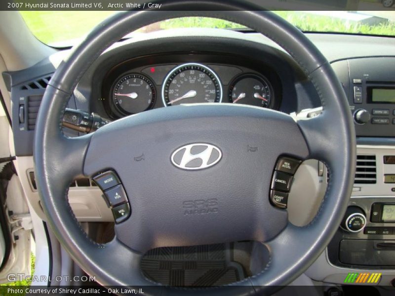 Arctic White / Gray 2007 Hyundai Sonata Limited V6