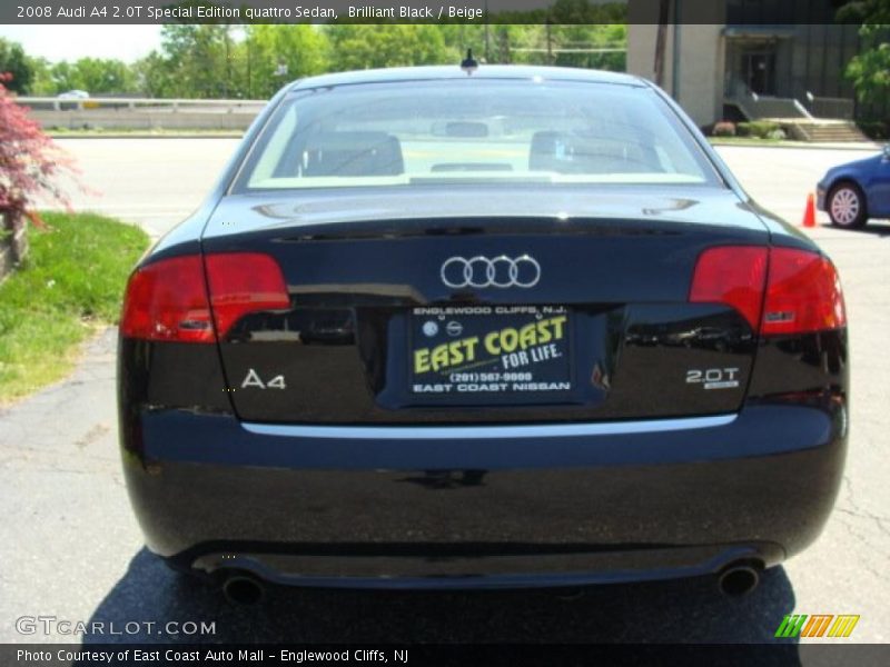 Brilliant Black / Beige 2008 Audi A4 2.0T Special Edition quattro Sedan