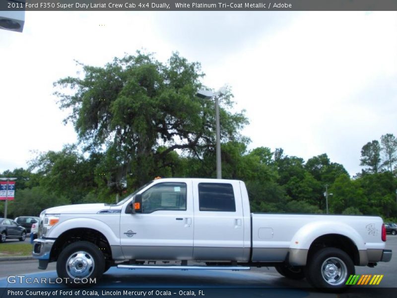 White Platinum Tri-Coat Metallic / Adobe 2011 Ford F350 Super Duty Lariat Crew Cab 4x4 Dually