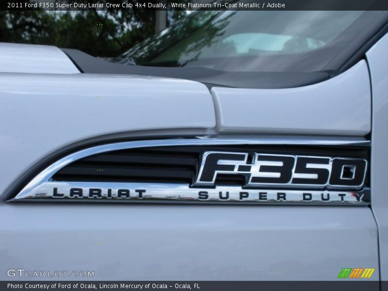 White Platinum Tri-Coat Metallic / Adobe 2011 Ford F350 Super Duty Lariat Crew Cab 4x4 Dually