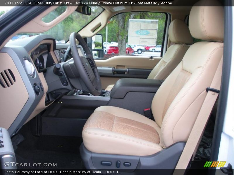 White Platinum Tri-Coat Metallic / Adobe 2011 Ford F350 Super Duty Lariat Crew Cab 4x4 Dually