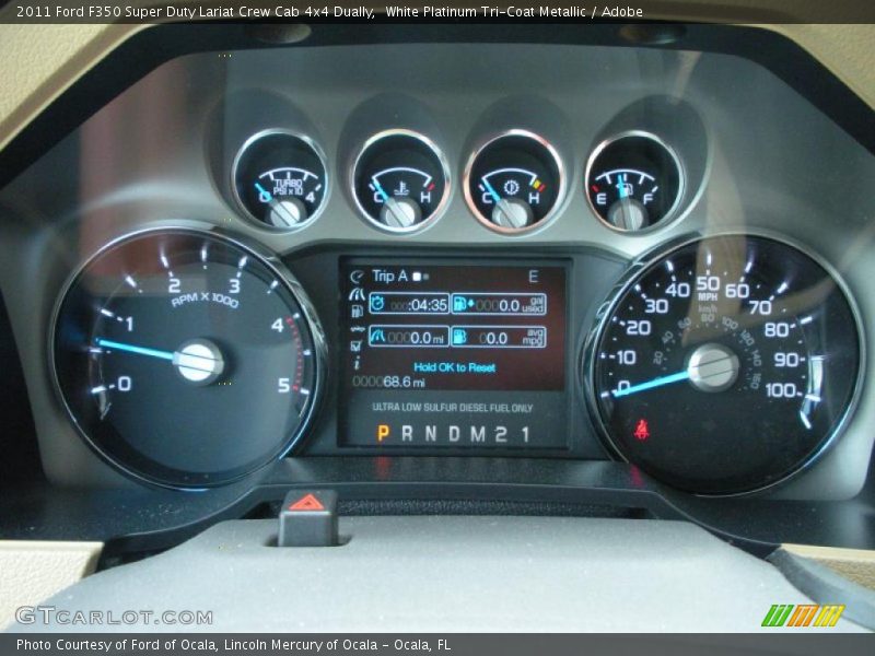 White Platinum Tri-Coat Metallic / Adobe 2011 Ford F350 Super Duty Lariat Crew Cab 4x4 Dually