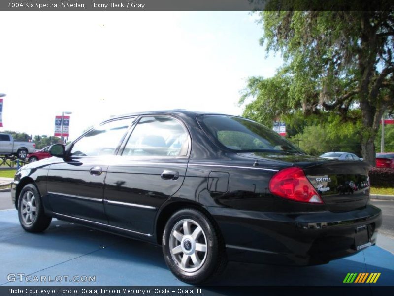Ebony Black / Gray 2004 Kia Spectra LS Sedan