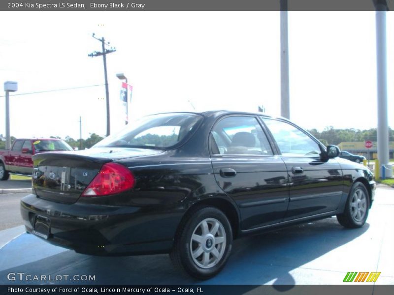 Ebony Black / Gray 2004 Kia Spectra LS Sedan