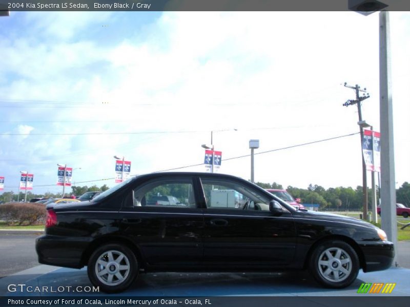 Ebony Black / Gray 2004 Kia Spectra LS Sedan