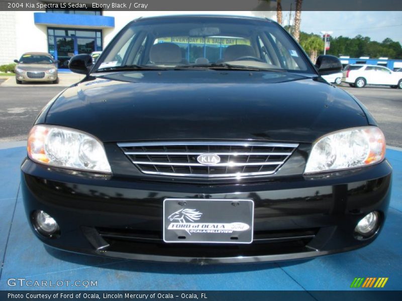 Ebony Black / Gray 2004 Kia Spectra LS Sedan