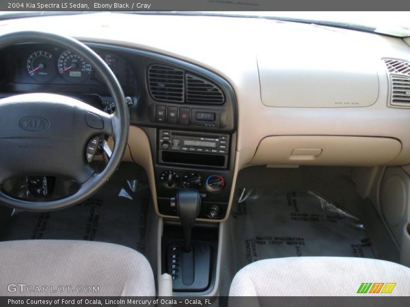 Ebony Black / Gray 2004 Kia Spectra LS Sedan