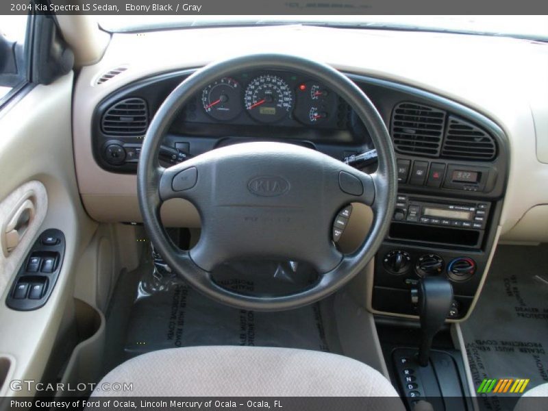 Ebony Black / Gray 2004 Kia Spectra LS Sedan