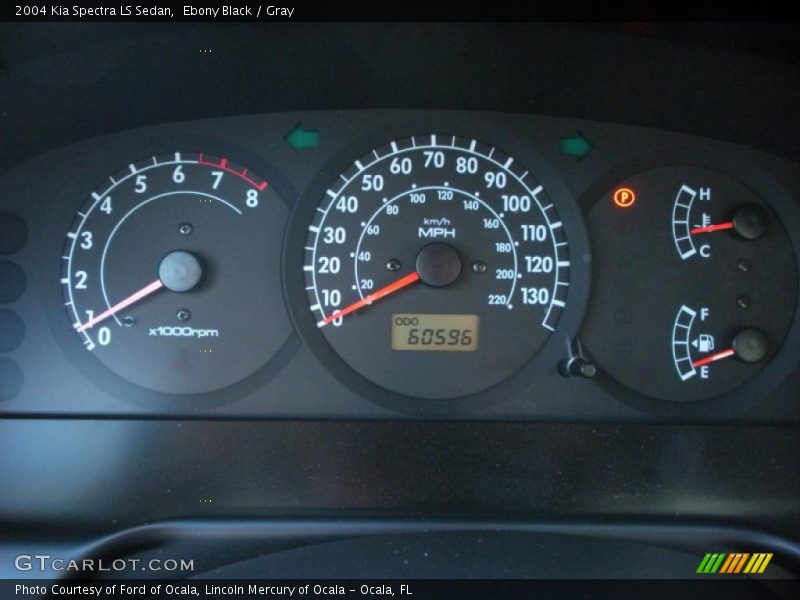 Ebony Black / Gray 2004 Kia Spectra LS Sedan