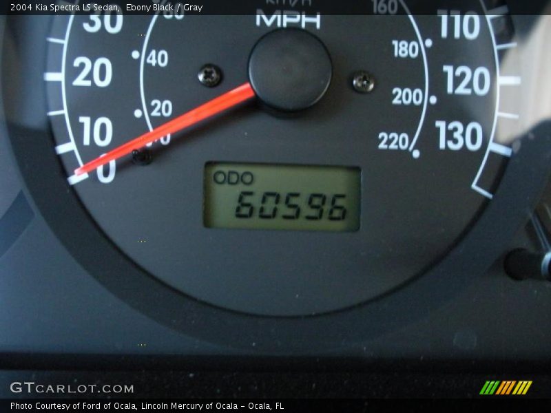 Ebony Black / Gray 2004 Kia Spectra LS Sedan