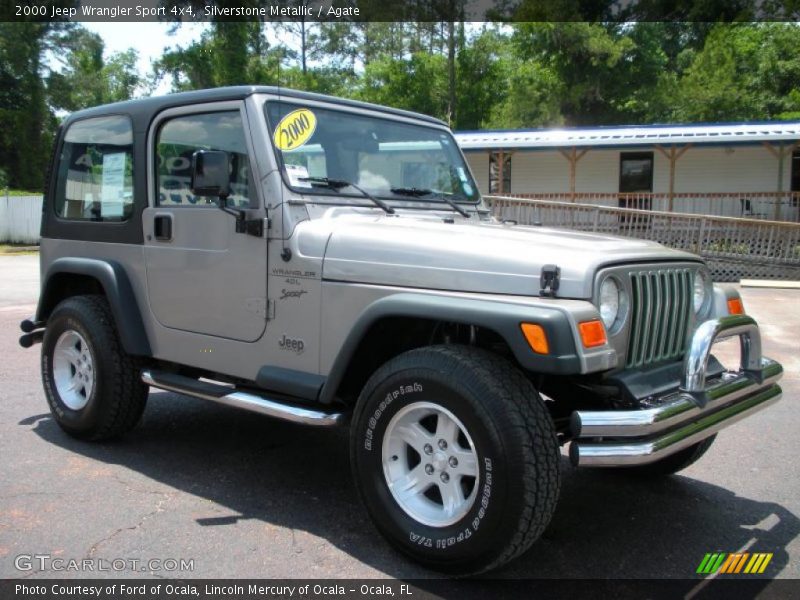 Silverstone Metallic / Agate 2000 Jeep Wrangler Sport 4x4