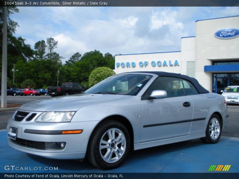 Silver Metallic / Slate Gray 2004 Saab 9-3 Arc Convertible