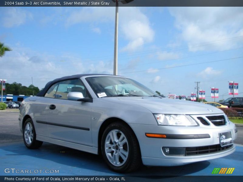 Silver Metallic / Slate Gray 2004 Saab 9-3 Arc Convertible