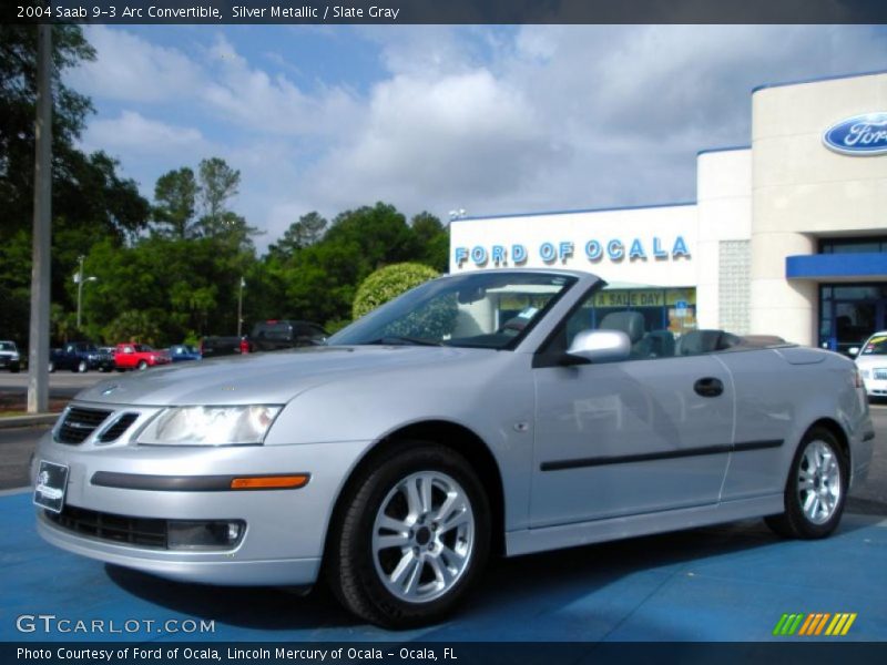 Silver Metallic / Slate Gray 2004 Saab 9-3 Arc Convertible