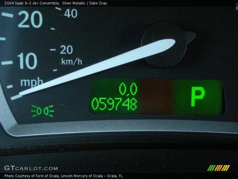 Silver Metallic / Slate Gray 2004 Saab 9-3 Arc Convertible