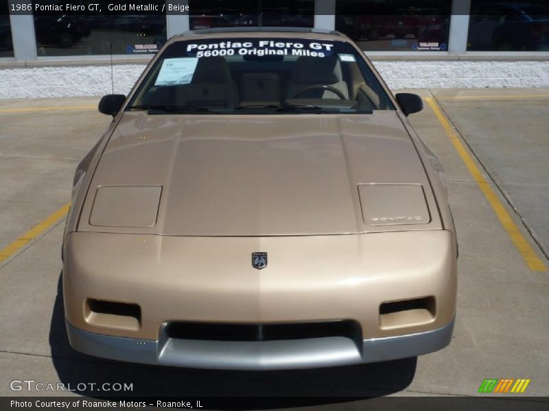 Gold Metallic / Beige 1986 Pontiac Fiero GT