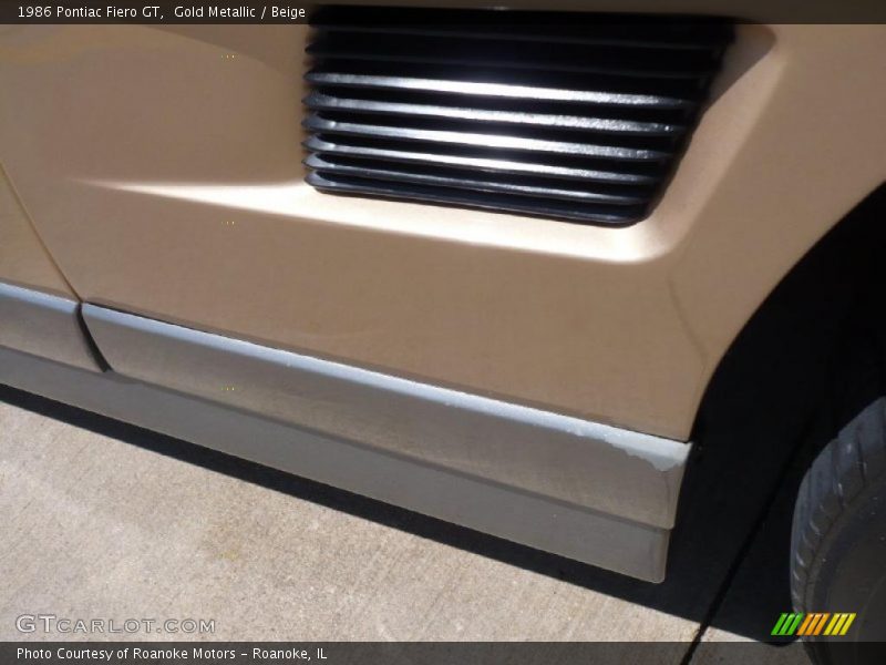 Gold Metallic / Beige 1986 Pontiac Fiero GT