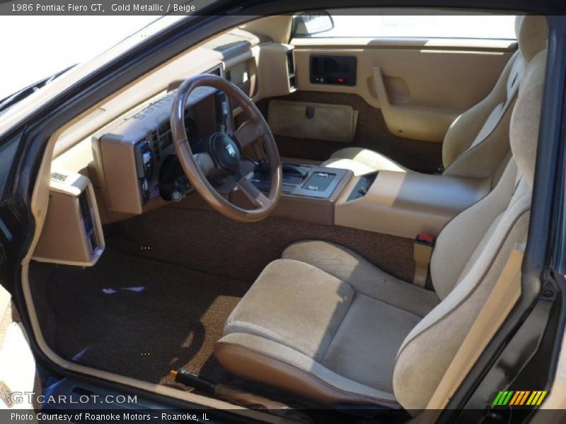  1986 Fiero GT Beige Interior