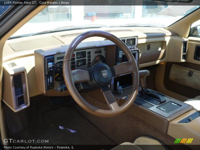 Gold Metallic / Beige 1986 Pontiac Fiero GT