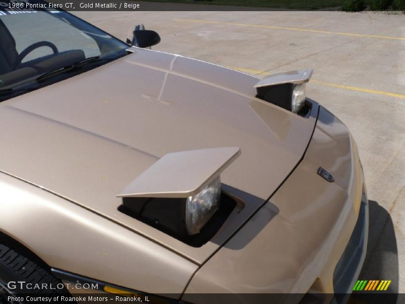 Gold Metallic / Beige 1986 Pontiac Fiero GT