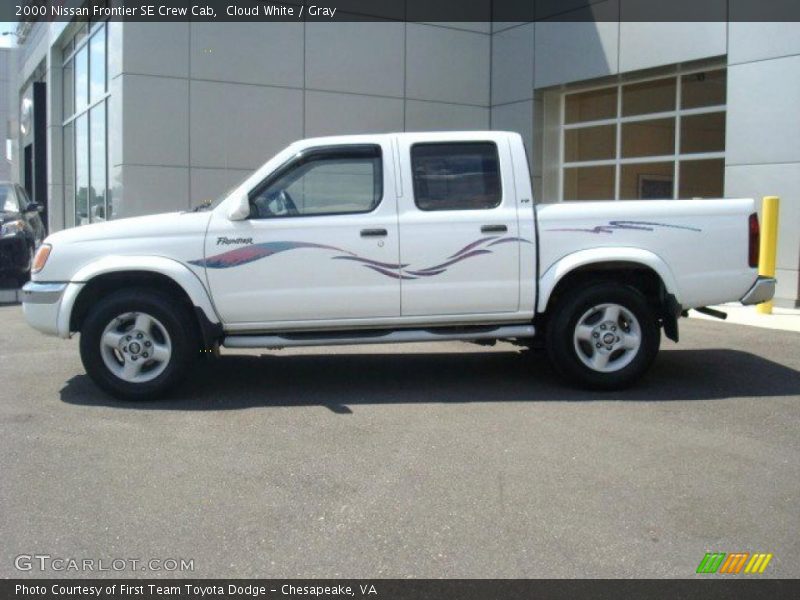 Cloud White / Gray 2000 Nissan Frontier SE Crew Cab