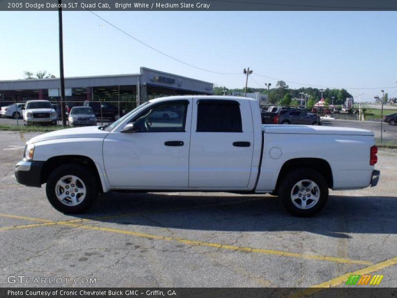 Bright White / Medium Slate Gray 2005 Dodge Dakota SLT Quad Cab