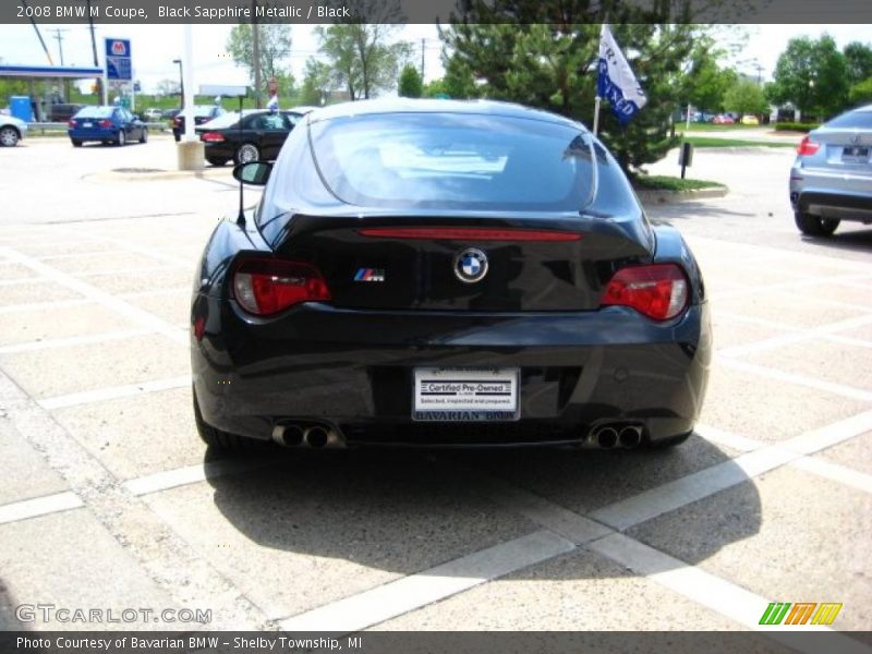 Black Sapphire Metallic / Black 2008 BMW M Coupe