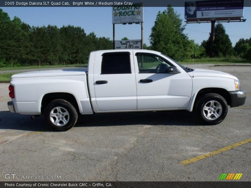 Bright White / Medium Slate Gray 2005 Dodge Dakota SLT Quad Cab