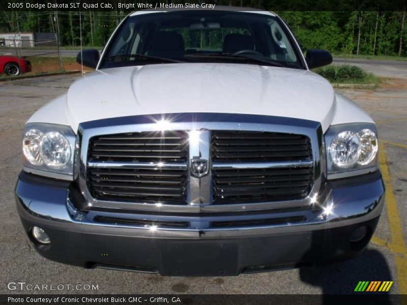 Bright White / Medium Slate Gray 2005 Dodge Dakota SLT Quad Cab