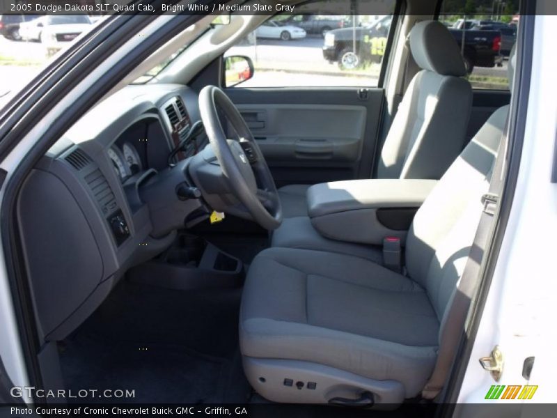Bright White / Medium Slate Gray 2005 Dodge Dakota SLT Quad Cab