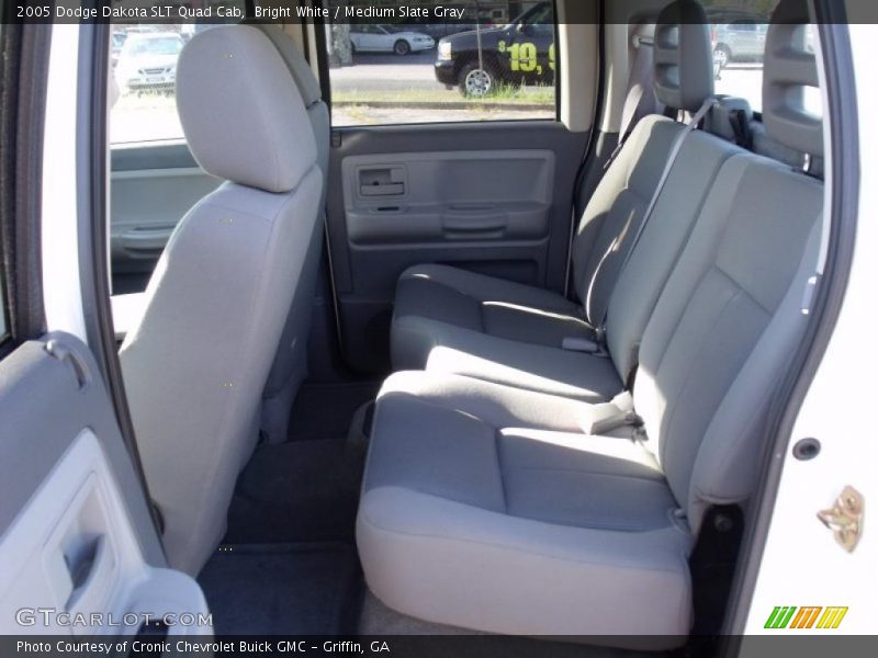 Bright White / Medium Slate Gray 2005 Dodge Dakota SLT Quad Cab