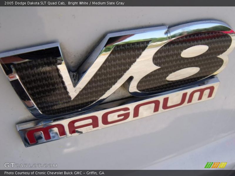 Bright White / Medium Slate Gray 2005 Dodge Dakota SLT Quad Cab