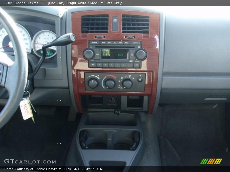 Bright White / Medium Slate Gray 2005 Dodge Dakota SLT Quad Cab